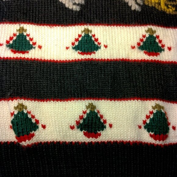 South Wool Christmas Sweater M Hand Loomed New Wool Santa Sleigh Reindeer - Picture 13 of 13